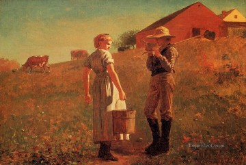  aka Painting - A Temperance Meeting aka Noon Time Realism painter Winslow Homer